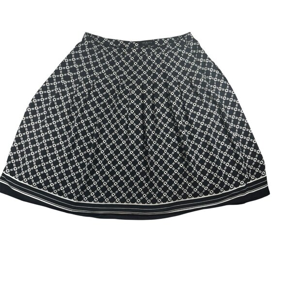 NWT Talbots Nautical Chain Print A-Line Midi Skirt Black &White 10 Petite - Picture 1 of 10